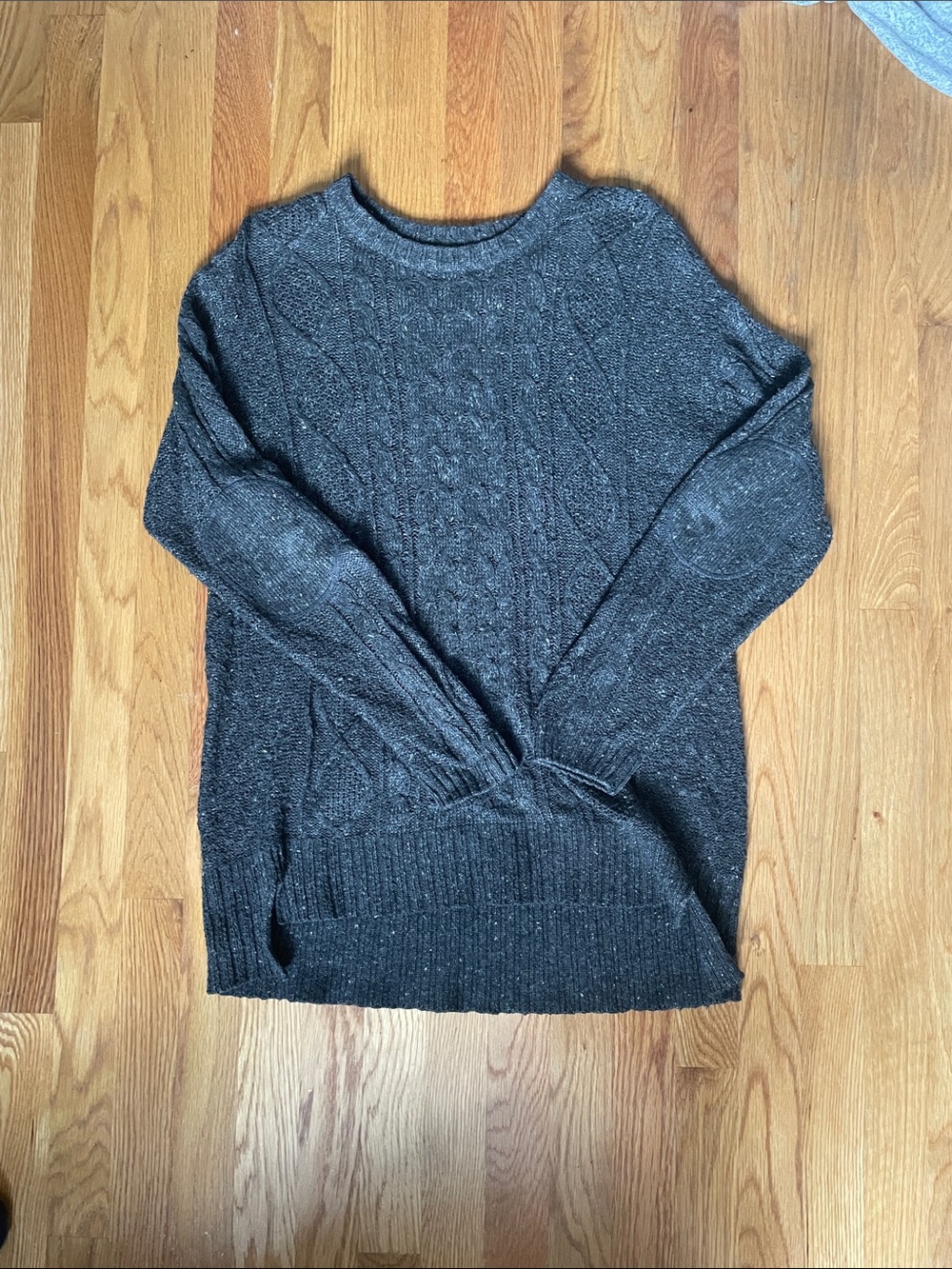 BDG Charcoal Cable-Knit Crewneck Sweater